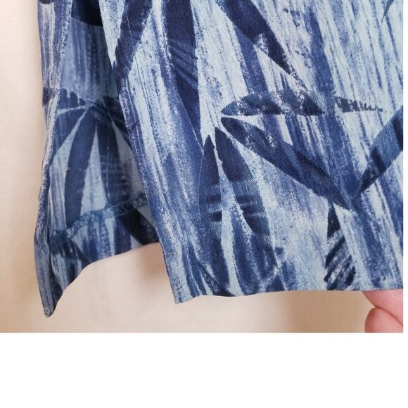 Laura Scott Woman Casual Button Front Blue Design Short Sleeve Camp Shirt Sz 20W - Picture 5 of 7